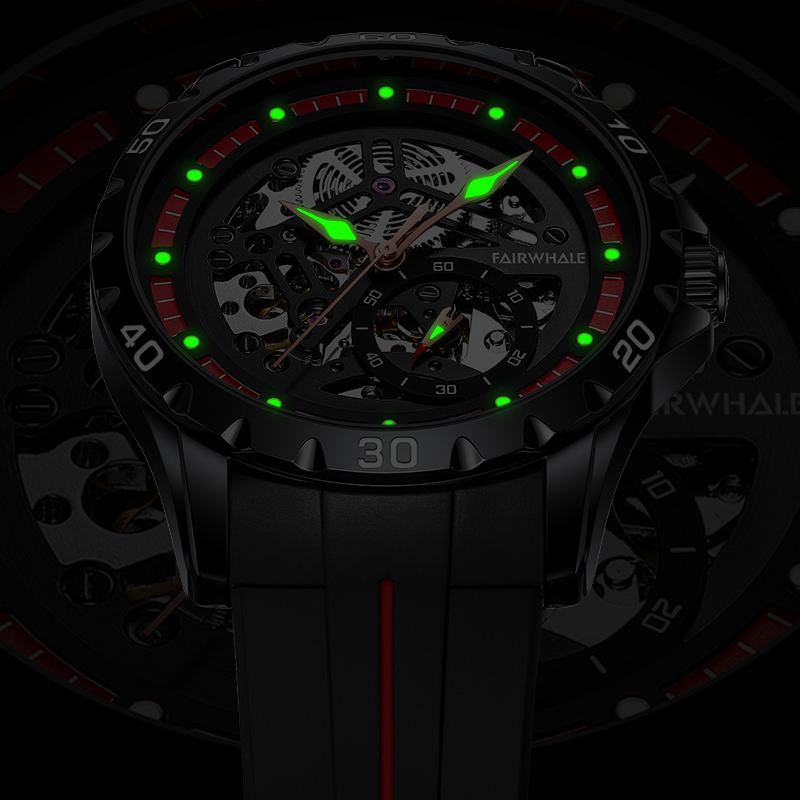 Mark Fairwhale Skeleton Silicon Strap Watch