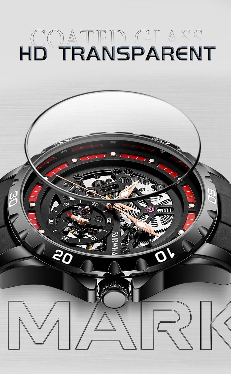 Mark Fairwhale Skeleton Silicon Strap Watch