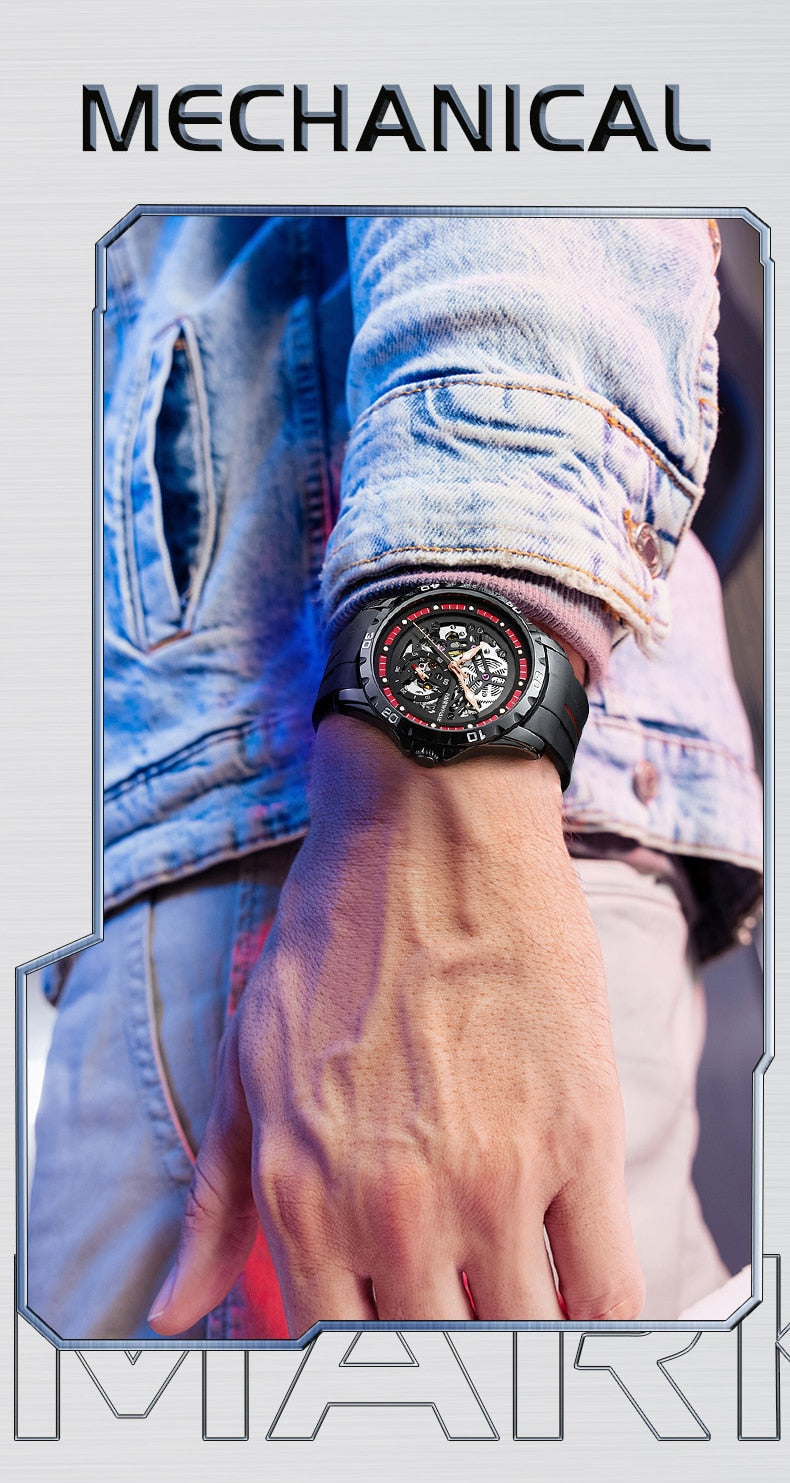 Mark Fairwhale Skeleton Silicon Strap Watch