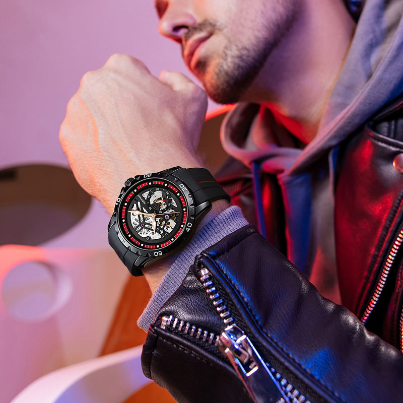 Mark Fairwhale Skeleton Silicon Strap Watch