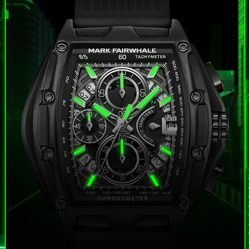 Mark Fairwhal Quartz Watches Rubber Strap