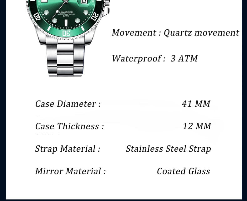 Mark Fairwhale Submariner Stainless Steel Watch