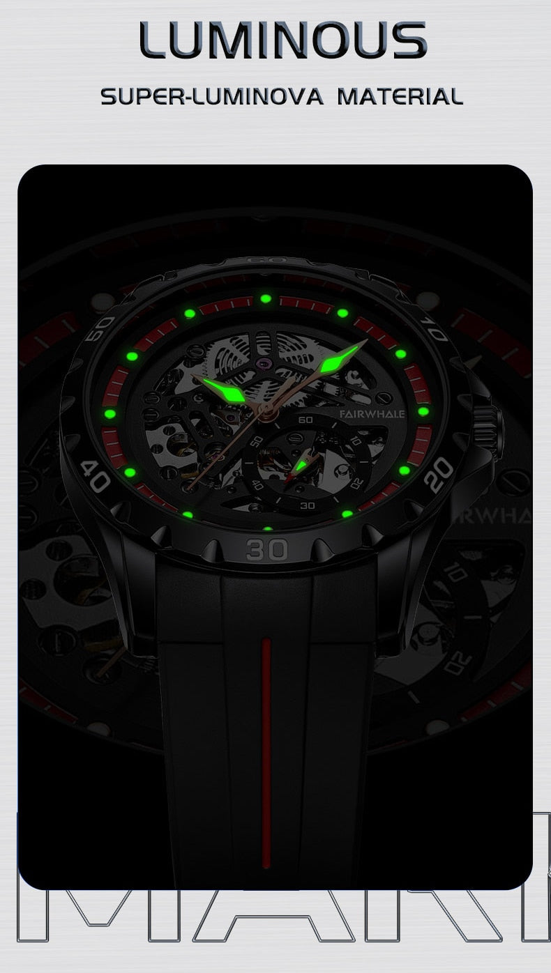 Mark Fairwhale Skeleton Silicon Strap Watch