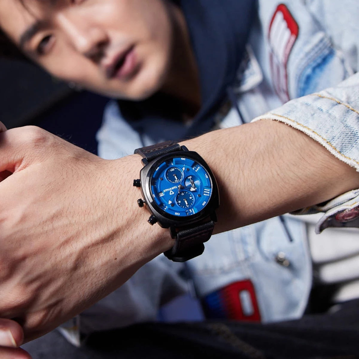 Mark Fairwhale Leather Military Watch