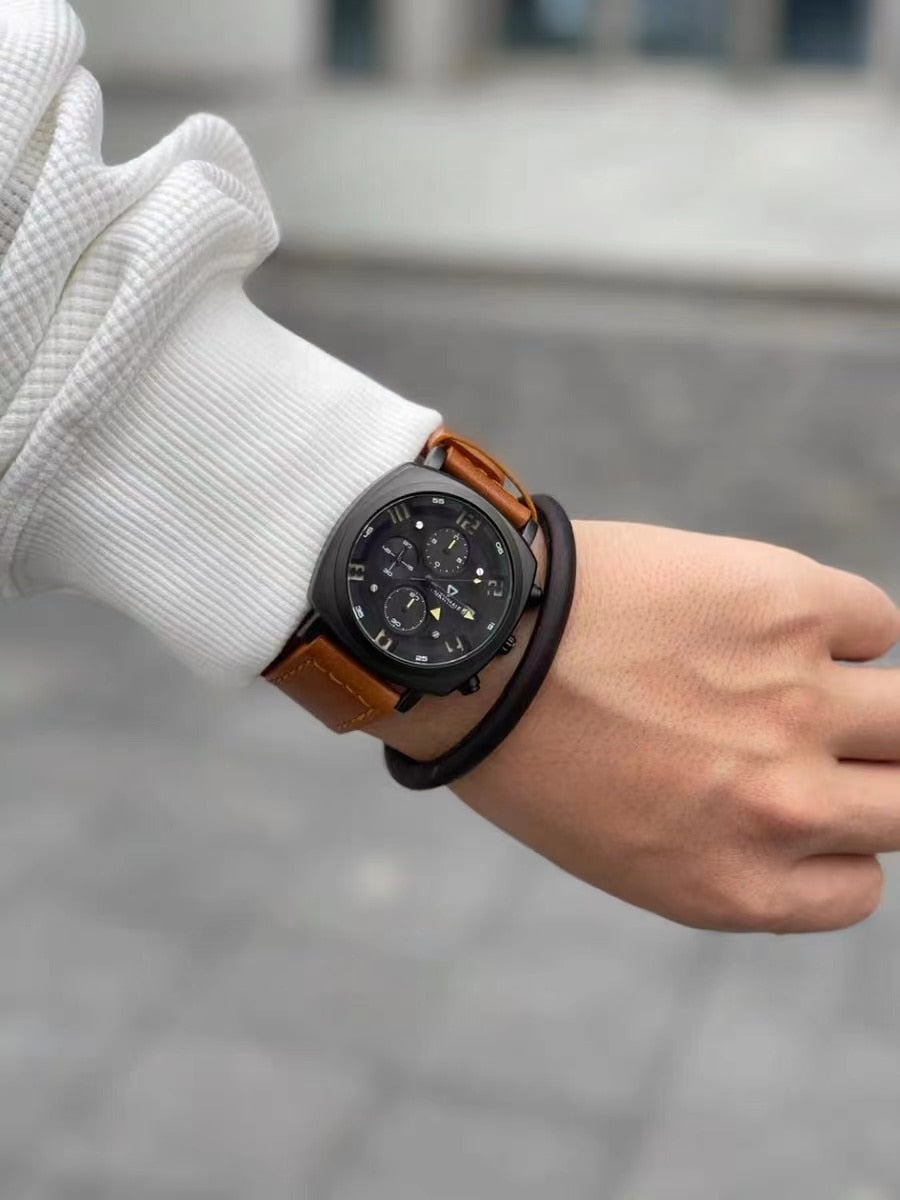 Mark Fairwhale Leather Military Watch