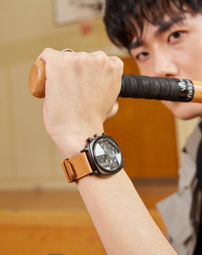 Mark Fairwhale Leather Military Watch